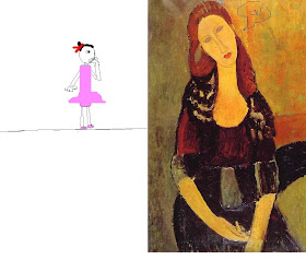 bailarina conversando com um quadro