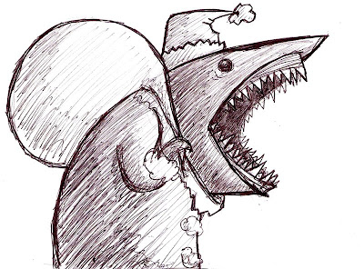 Hi I'm Alex | COMMISSIONS OPEN: here's a new drawing... SANTA SHARK