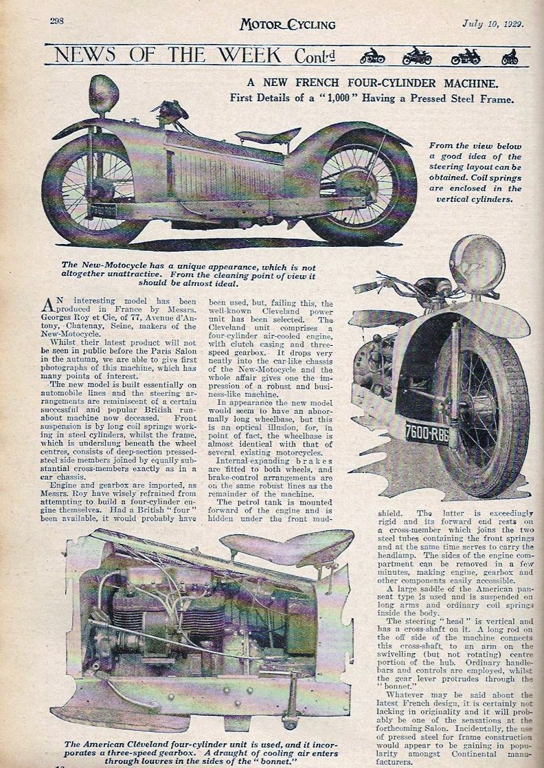 majestic article in motorcycling magazine, july 1929