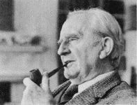 J. R. R. Tolkien black and white photograph