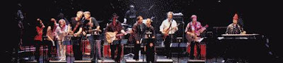 The Rock Bottom Remainders in performance color photograph