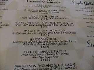 Oceanaire menu deals