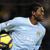 Emmanuel Adebayor in Manchester City jersey