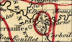 carte geographique ancienne de Paris et ses environs