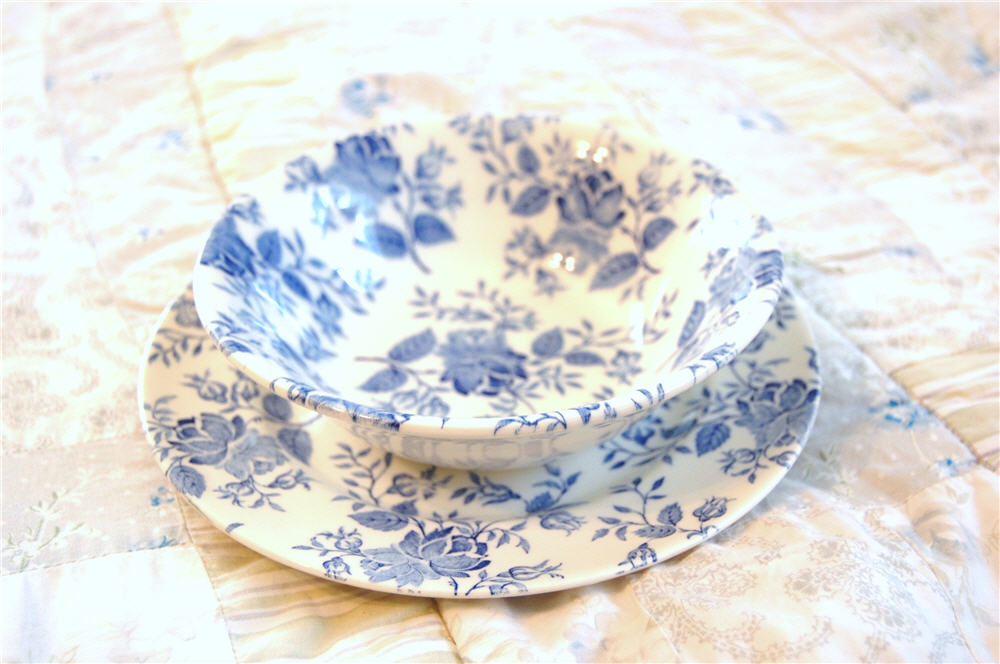 The Story of a Seamstress From My Hopechest Blue Rose Dishes