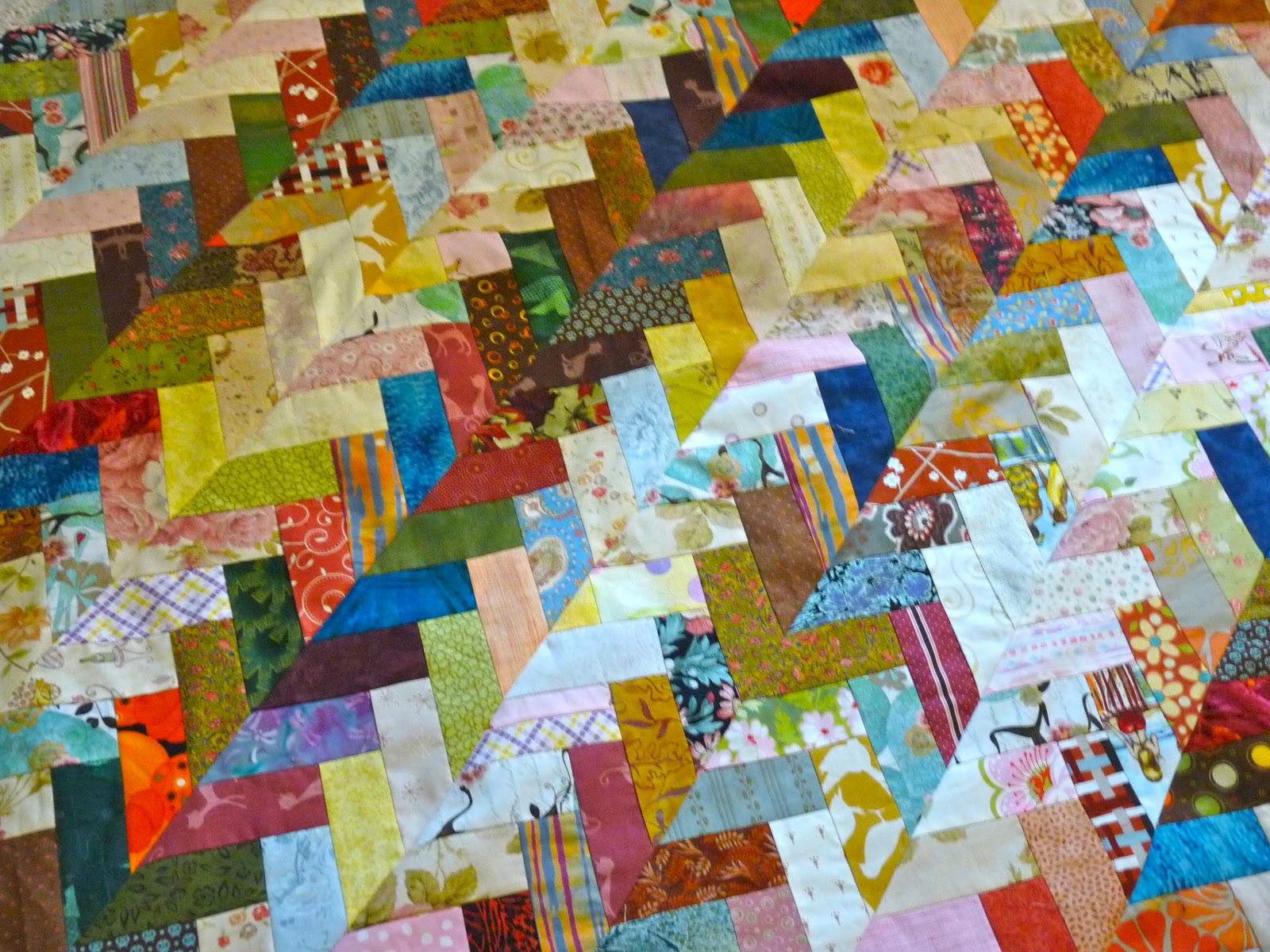 Feeling Simply Quilty Friendship Braid Scrap Quilt Top Done