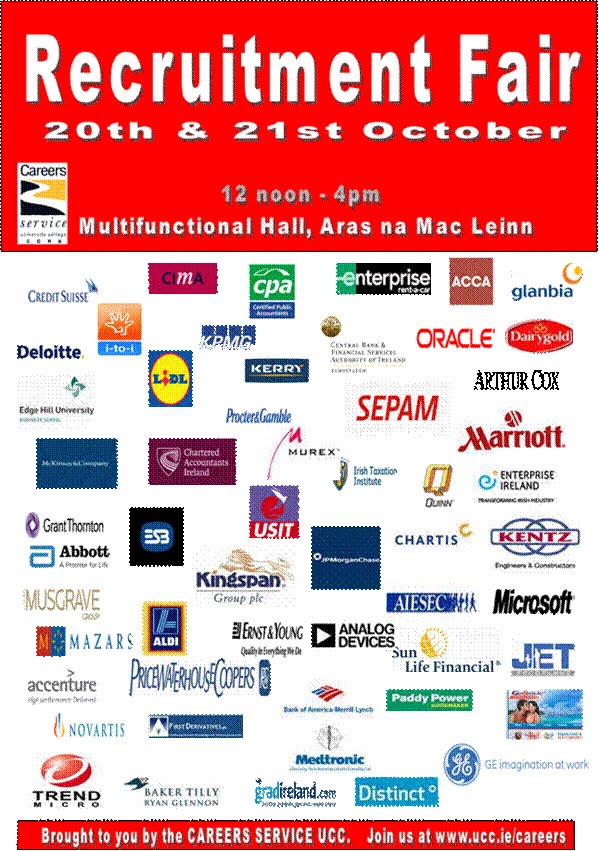 UCC Careers Advisory and Work Placement Service UCC Graduate Recruitment Fair 20th21st October