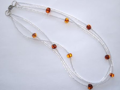 Clear Quartz & Amber Necklace