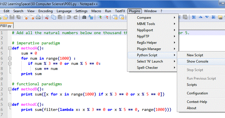 Tech Travel Think: Project Euler, Python and Notepad++