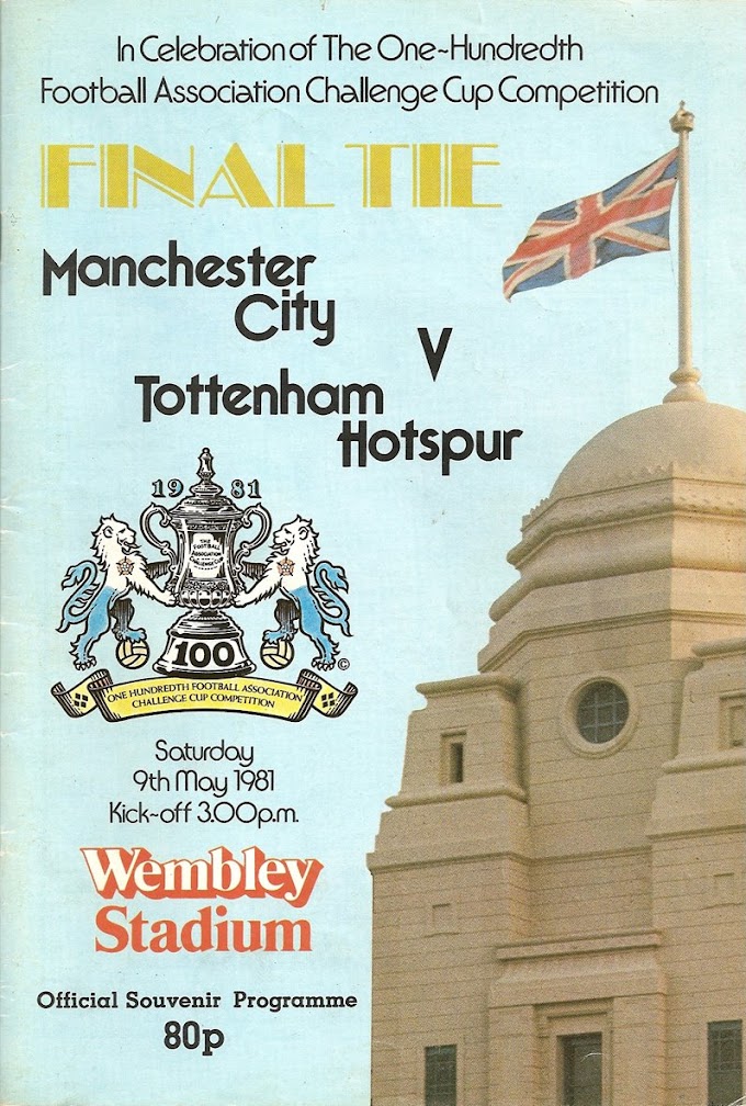 FA CUP FINAL 1981. Tottenham Hotspur vs Manchester City.