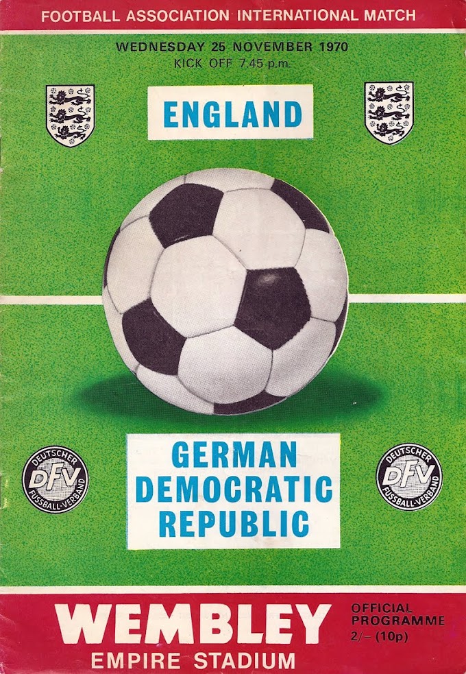 Angleterre-RDA 1970. Programme.