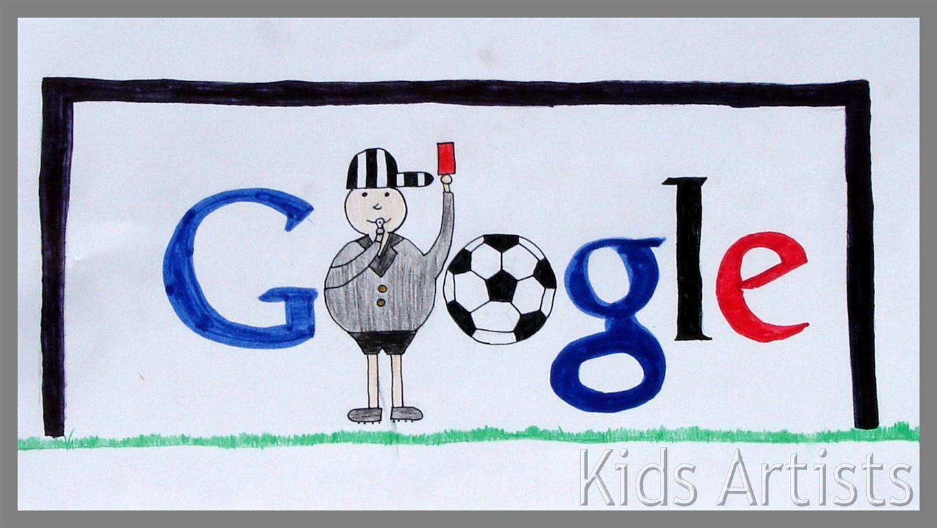 Kids Artists Doodle for Google I love football!