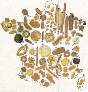mapa de los tipos de pan de Francia