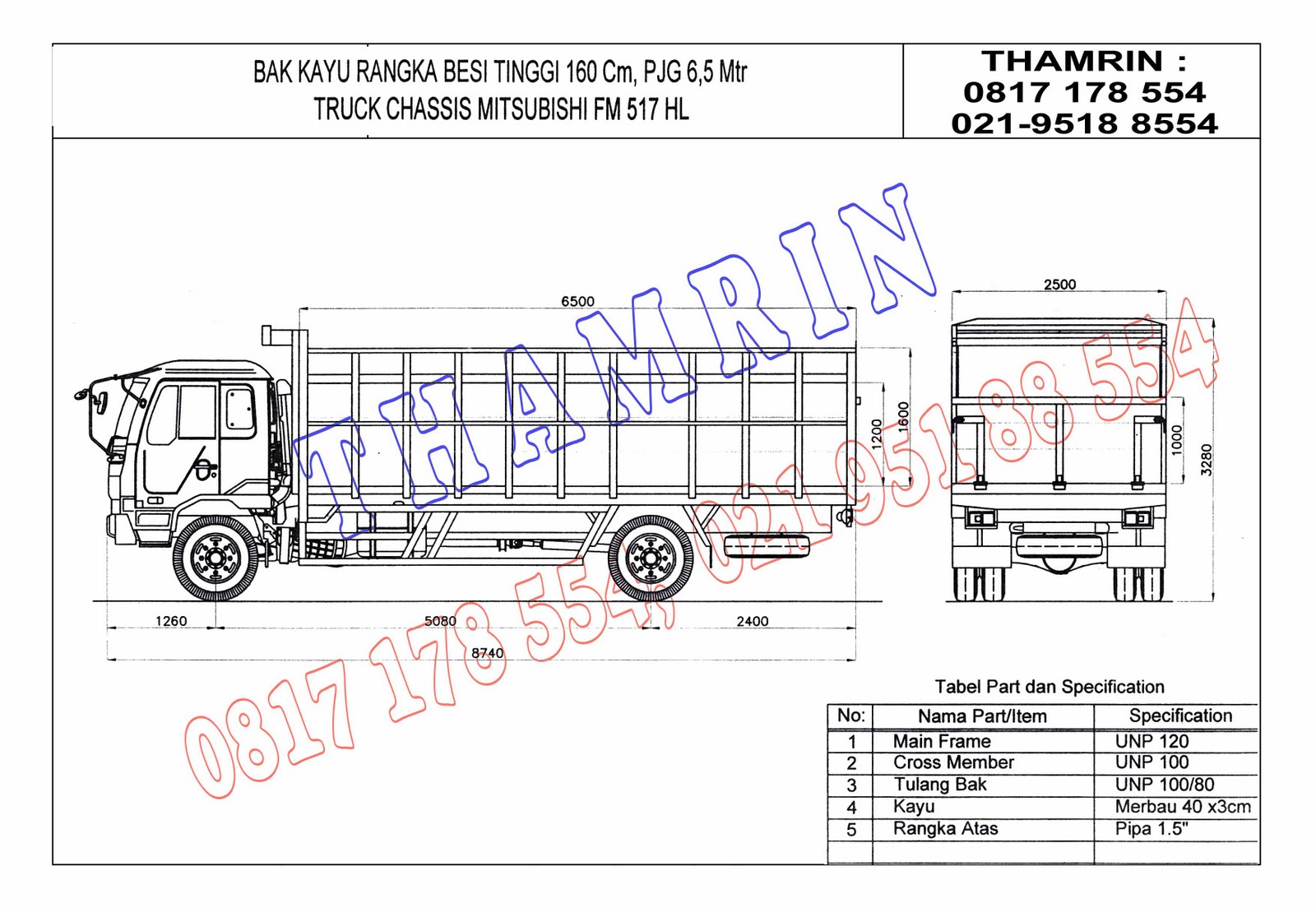DEALER TRUCK MITSUBISHI Spec.Karoseri Bak Kayu