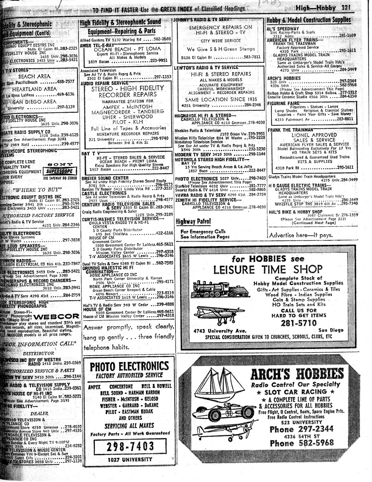 SLOT CARS SO CAL Slot Car History San Diego 1964 & 1965