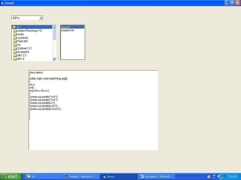 Notes and Source Code: File System Control