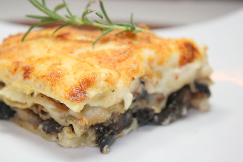 whisk it good! Roasted Portobello & Prosciutto Lasagna