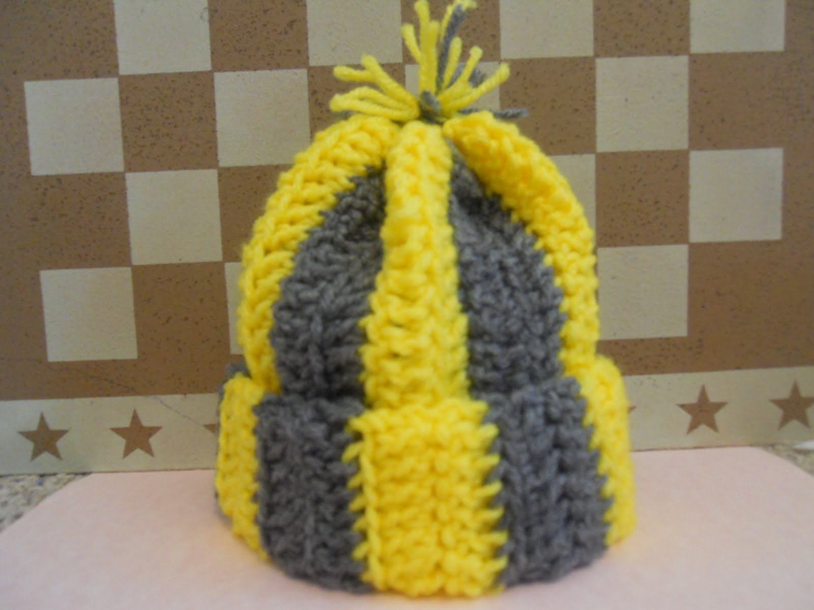 All That Darn Yarn Gray and Yellow Toboggan