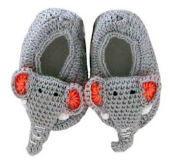 Croched elephant slippers - maker: unknown