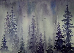 foggy mist morning watercolor fog rain paintings village themes aquanet