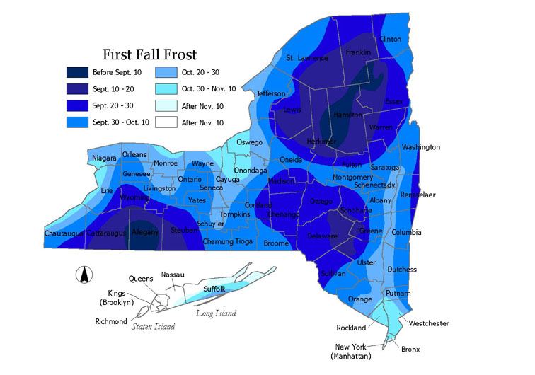 MOUND New York State Frost Dates