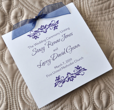 Layout Cameron Wedding Program Ink Color Navy Paper White Linen