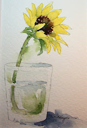 sunflower water glass watercolor paintings sunflowers hayes roseann wild