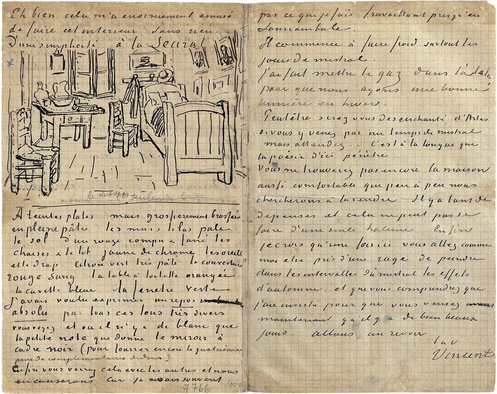 Tableau De Van Gogh 4 Lettres pizca: Bocetos de Van Gogh