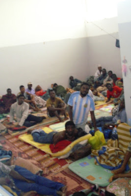 Cella immigrati detenuti a Sebha