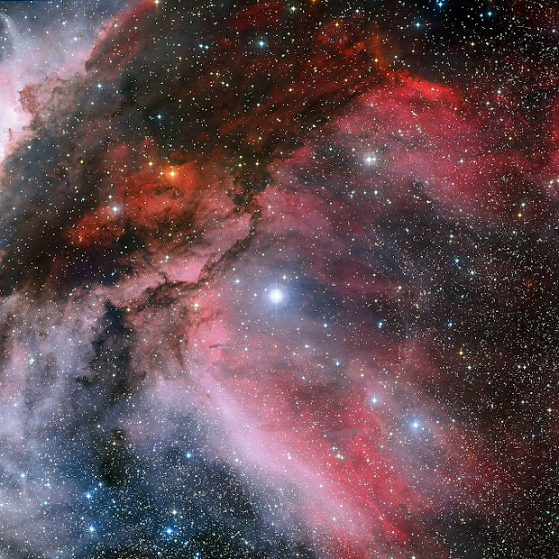 The Carina Nebula around the Wolf–Rayet Star WR 22