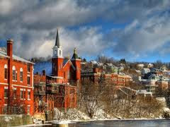 St. Anne's Church, a view from the Androscoggin River