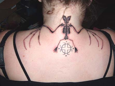 Bat skull tattoo designs picture