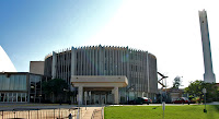 This administration building and the bell tower.