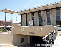 Entrance to underground parking garage.