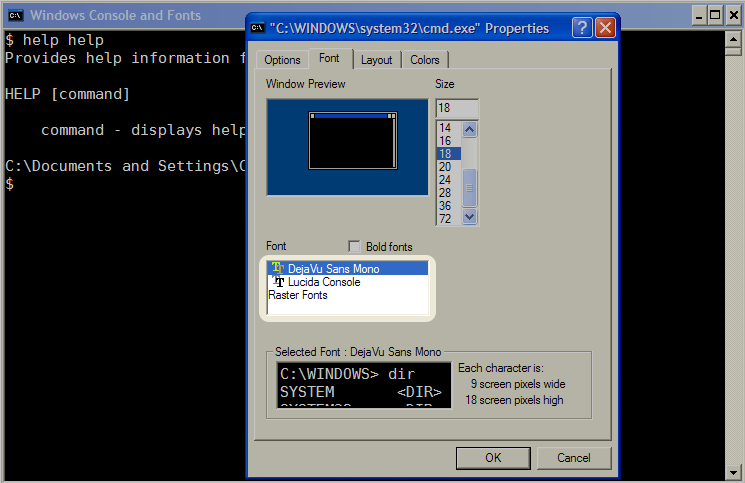 Cristian Adam's: Windows Console and True Type Fonts