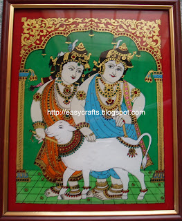 Easy Crafts - Explore your creativity: Tanjore Glass painting - Radha