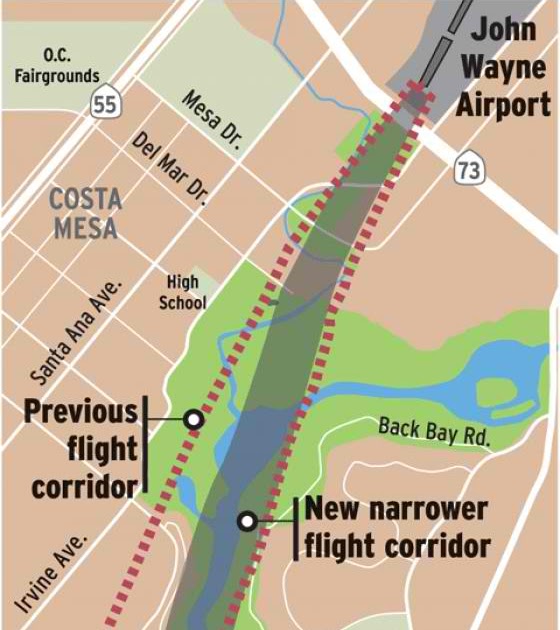 John Wayne Airport Flight Path Map Lake Florida Map
