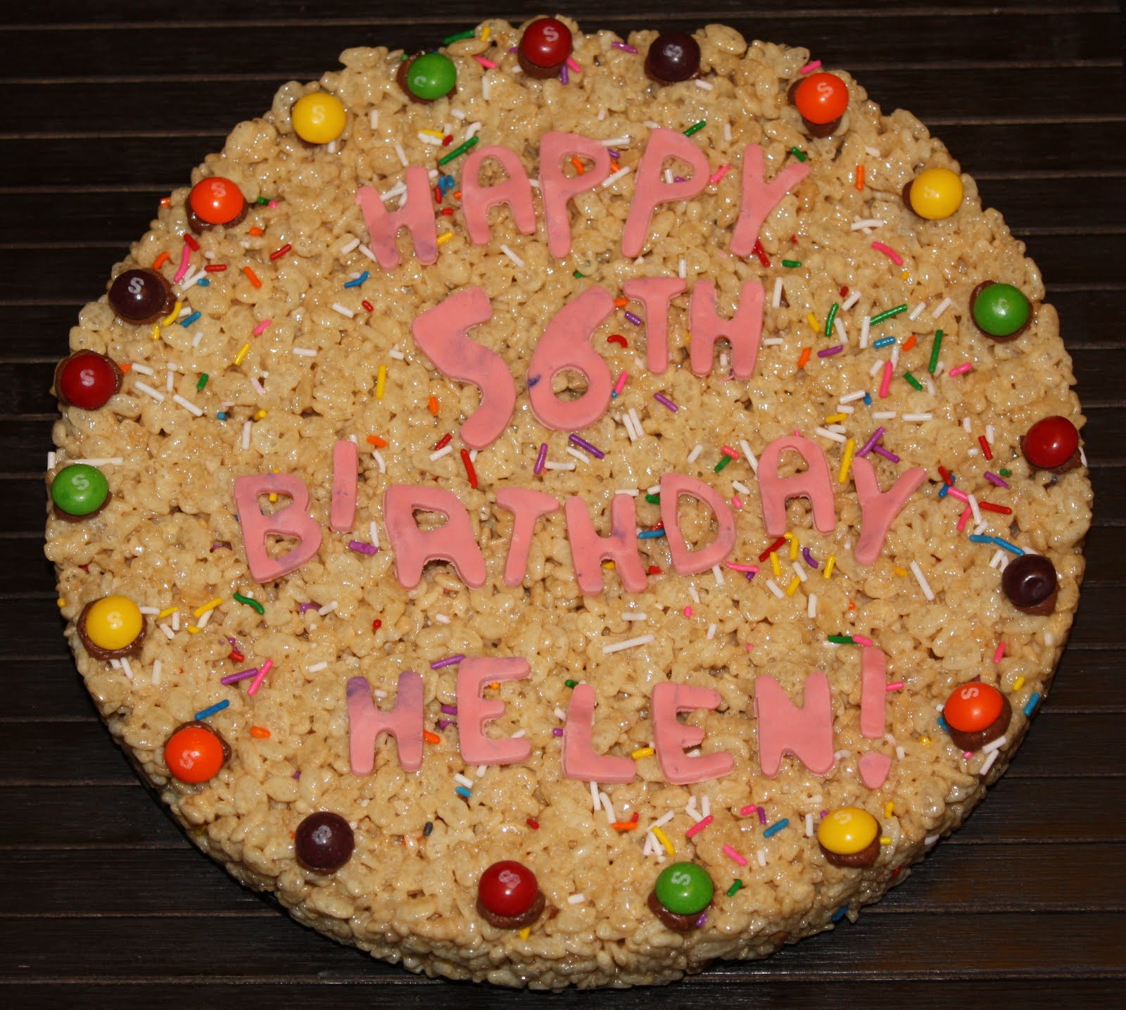 Mel's Sweet Treats Rice Krispy Birthday Cake