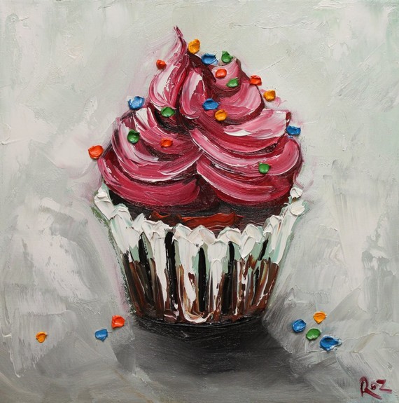 Carpe Cupcakes! Cupcake Oil Painting