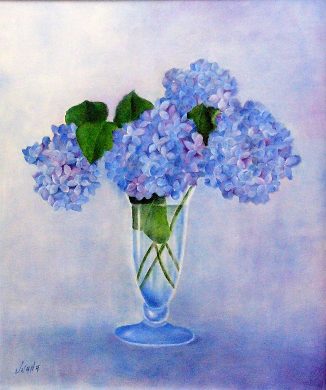 Ultrafusa Jarrón con Hortensias