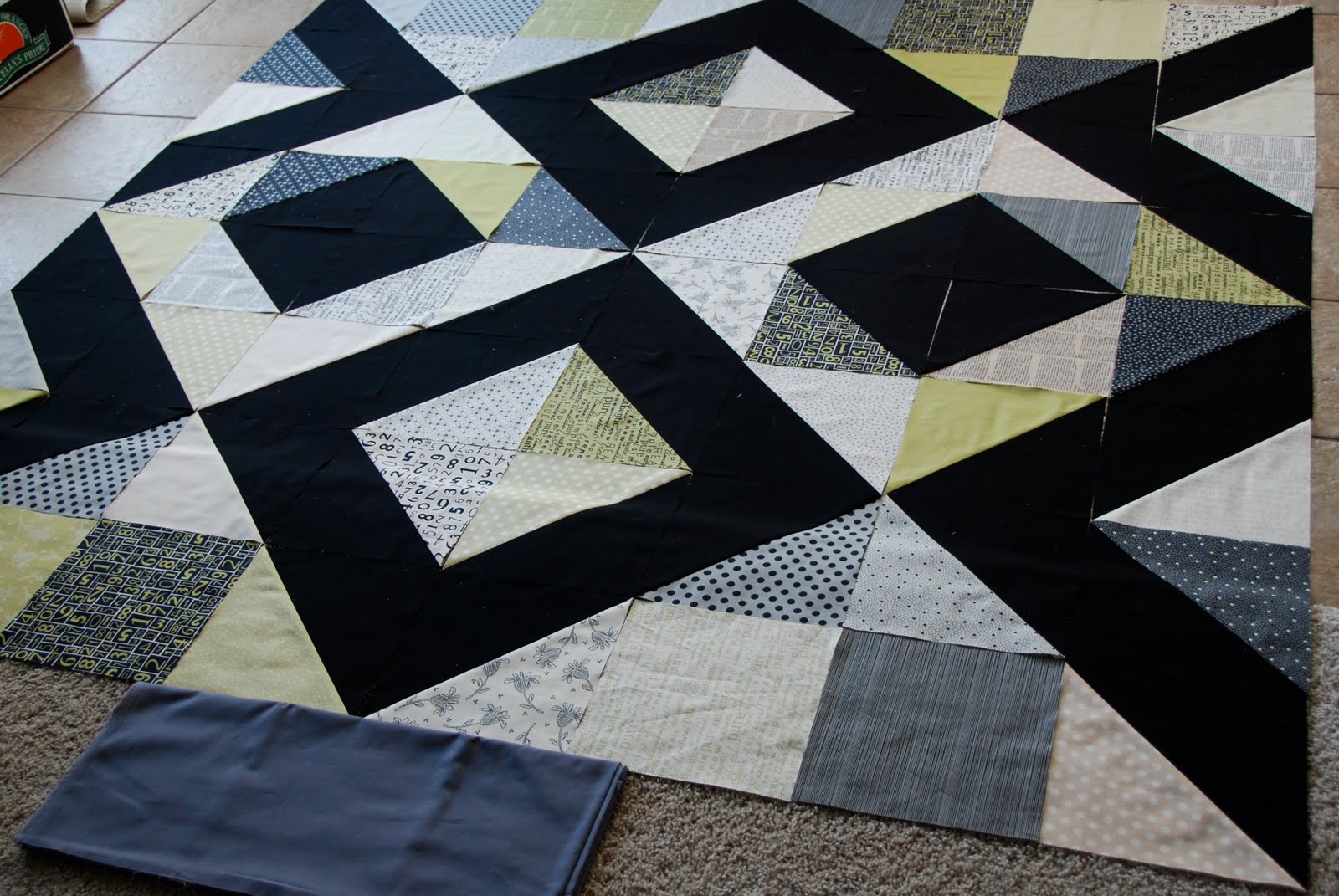 Pin. Sew. Press. And so I tried to design a "man quilt"