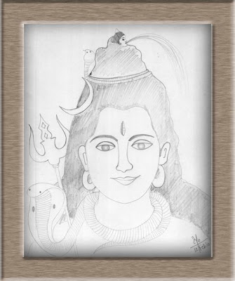 pencil drawing of lord shiva
