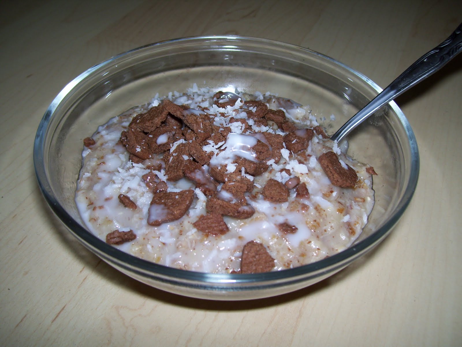 One Vegan Bite Coconut milk and TWO Bowls of Oatmeal