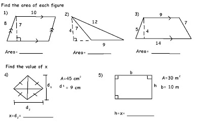 Polygonmania: 6.7: Areas of Triangles and Quadrilaterals