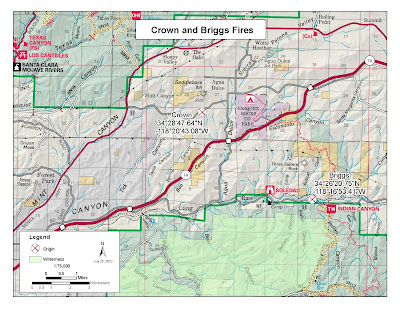 Initial Map of Briggs Fire. Click to learn more...