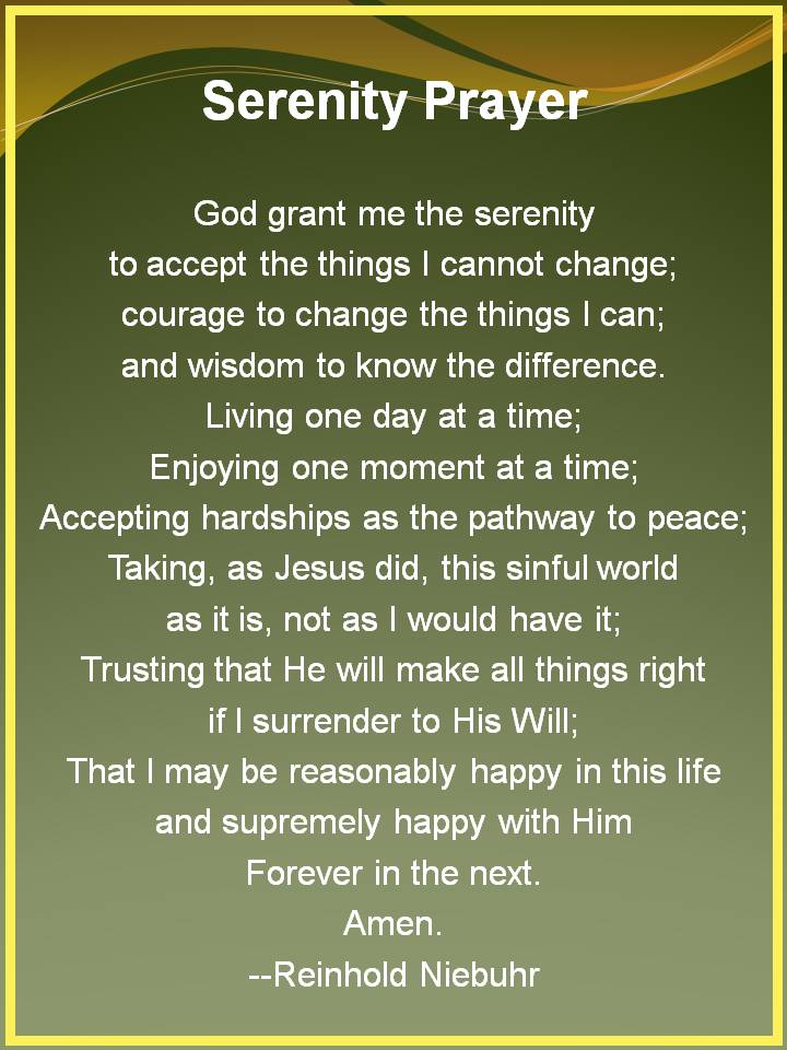 Corntigaja Serenity Prayer Living One Day At A Time Corntigaja Serenity Prayer Living One Day At A Time
