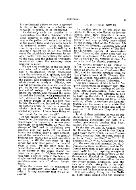 117 / National Medical Association Editorial - 1931