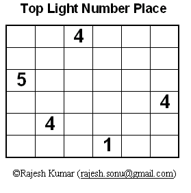 Logic Puzzles: Top Light Number Place