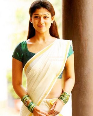 south indian mallu actress nayanthara in set saree  and wet saree image pic gallery 