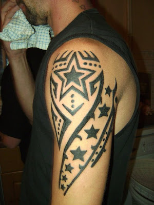 Best Black Star Tribal Tattoo